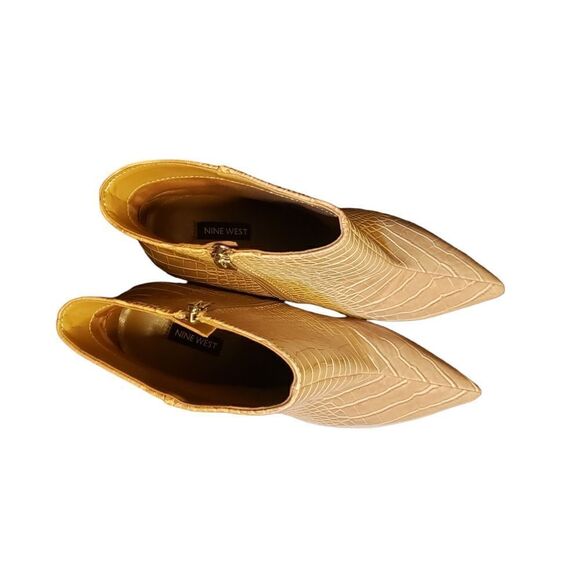 Nine West Nude‎ Embossed Faux Snake Heeled Booties Size 11 - Picture 11 of 11